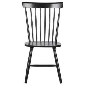 Set of 2 Dining Chairs BURGES Rubberwood Black