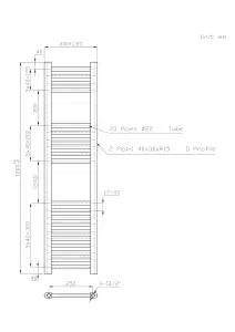 Right Radiators 1200x300 mm Straight Heated Towel Rail Radiator Bathroom Ladder Warmer Anthracite