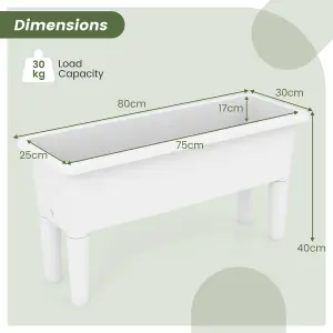 Costway 2 PCS Raised Garden Beds Outdoor Plastic Planter Box w/ Detachable Legs