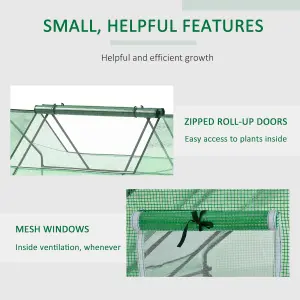 Outsunny 180 x 140 x 80cm Portable Mini Greenhouse with Zipped Windows, Green