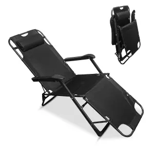 ROYALFORD Folding Camping Chair for Adults, Portable Reclining Camp Chair Adjustable Backrest with Neck Support