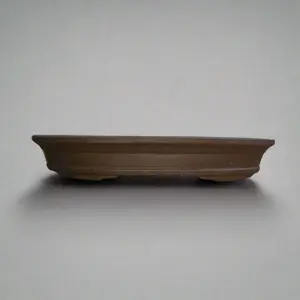 33cm Premium Unglazed Bonsai Pot - Oval - 33cm x 23cm x 5cm - Brown