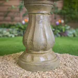 Primrose Cream Imperial Round Tiered Solar Powered Water Feature Fountain with Lights H92cm