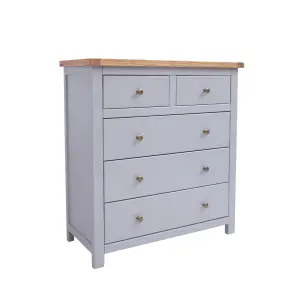 Mirano 5 Drawer Chest of Drawers Brass Knob