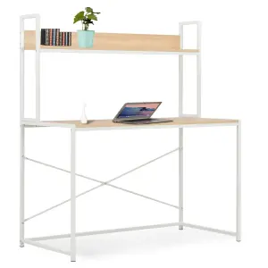 Berkfield Computer Desk White and Oak 120x60x138 cm