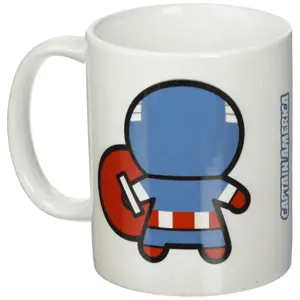 Marvel Kawaii Captain America Mug White/Blue/Red (One Size)