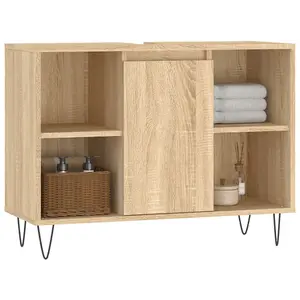 Berkfield Bathroom Cabinet Sonoma Oak 80x33x60 cm Engineered Wood