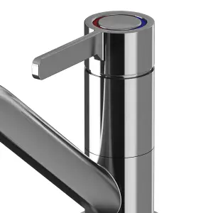 GoodHome Kawa Stainless steel effect Kitchen Top lever Tap