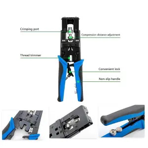 Professional BNC Compression Tool with 20 BNC Compression Connectors & Coax Cable Stripper Multifunctional