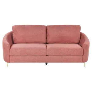 3 Seater Fabric Sofa Pink TROSA