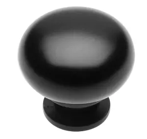 Kitchen Cupboard Cabinet Door Drawer Round Knob Handle Bergamo by GTV Black Matt