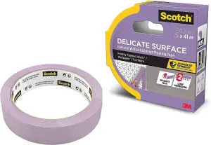 ScotchBlue Delicate Surface Advanced Masking Tape, 24 mm x 41 m, Super-sharp Paint Lines, For Delicate Painting and Decorating Ind