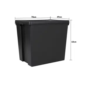 1 x Wham Bam 154L Stackable Recycled Plastic Storage Box & Lid Black