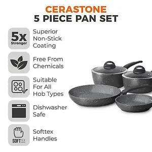 Cerastone Forged 5 Piece Pan Set Graphite