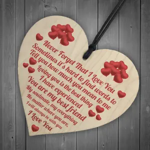 Red Ocean Valentines Day Gifts for Her Wooden Hanging Heart Sign Keepsake Valentines Gift For Him