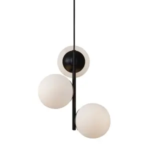 Nordlux Lilly 3-Spot Indoor Living Dining Metal Pendant Ceiling Light in Black (Diam) 15cm