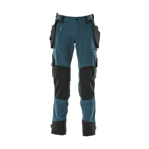 Mascot Advanced Trousers with Holster Pockets and Stretch - Dark Petroleum   (44.5) (Leg Length - Long)