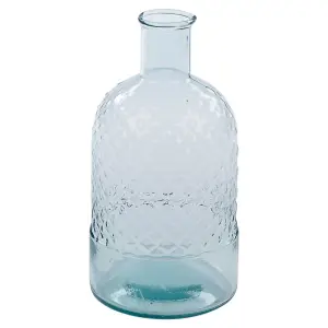 URBNLIVING 24cm Height Bottle Glass Honeycomb Design Flowers Arrangements Vase