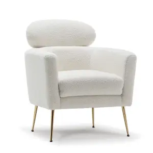 Teddy Boucle Accent Chair White