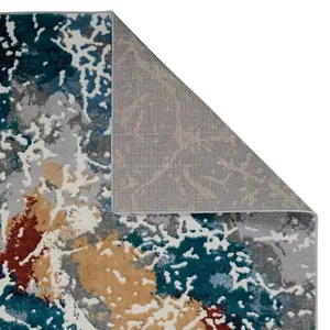 Modern Abstract Multi Easy to Clean Contemporary Rug for Living Room and Dining Room-80cm X 150cm