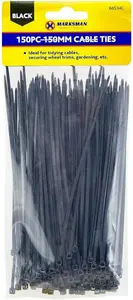 Black Plastic Cable Ties Long Wide Long Zip Wrap Organiser Tidy Wires 450Pc