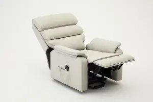 Blair Electric Recliner Lift And Tilt Riser Armchair Air Leather, Light Grey