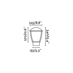 Luminosa Wilma 1 Light Outdoor Pedestal Light Dark Grey IP44, E27