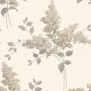 Tiffany Fiore Textured Heavyweight Vinyl Wallpaper Charcoal Belgravia 41341