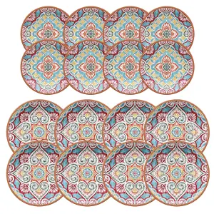 Purely Home Rio Corte 16 Piece Melamine Dinner & Side Plates Set