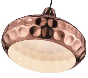 Luminosa Spring Large Dome Ceiling Pendant Black, Copper, E27