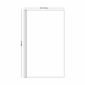 Neo Straight Clear glass Chrome effect frame Bath screen, (W) 780mm (H) 1400mm