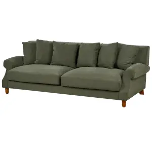 3 Seater Fabric Sofa Green EIKE