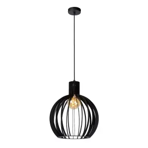 Lucide Mikaela Modern Pendant Light 35cm - 1xE27 - Black