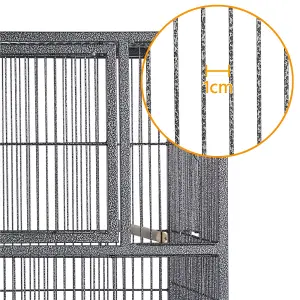 Yaheetech Black Stackable Wide Bird Cage Divided Breeder Cage with Rolling Stand