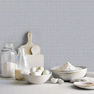 Galerie Just Kitchens Blue Leaf Dot Spot Wallpaper Roll