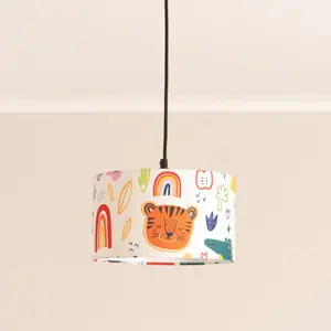 ValueLights Kids Colourful Doodle Easy Fit Ceiling Light Shade - Bulb Included