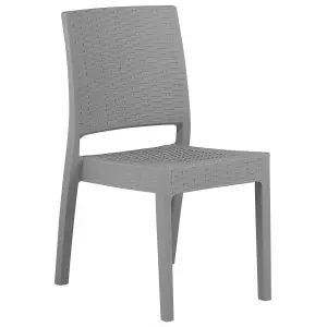 Set of 2 Garden Chairs FOSSANO Synthetic Material Light Grey