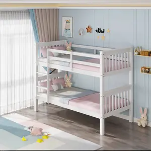 Oliver White Wooden Bunk Bed - Single