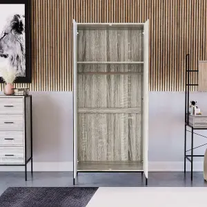 Vida Designs Brooklyn Grey 2 Door Wardrobe (H)1800mm (W)830mm (D)520mm