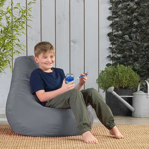 Veeva Kids High Back Bean Bag Grey Indoor Outdoor Childrens Bean Bags