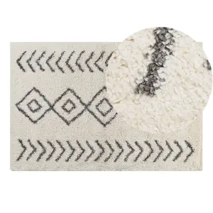 Shaggy Area Rug 160 x 230 cm White and Grey AYRUM