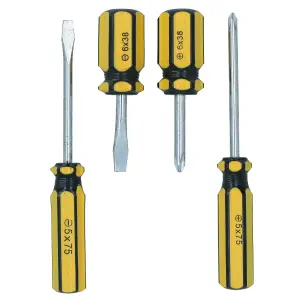 4pc Screwdriver Set Slotted / Flat / Phillips With Ergonomic Handles SIL92