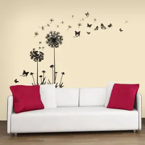 UK Dandelion Butterflies Flowers Wall Stickers Mural Decals Art Decor Paper Stock Clearance