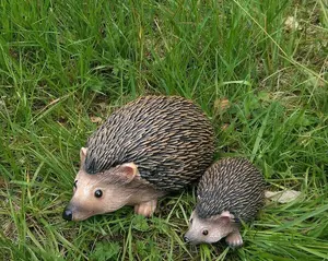 2pc Hedgehog Garden Ornaments Set