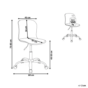 Desk Chair Faux Leather White VAMO