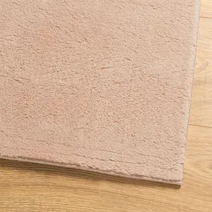 Rug HUARTE Short Pile Soft and Washable Blush 100x200 cm