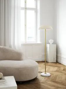 Nordlux DFTP Glossy Indoor Living Dining Bedroom Floor Lamp In White (Height) 143cm