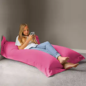 rucomfy Outdoor Water Resistant Extra Large Squashy Squarbie Beanbag - Pink