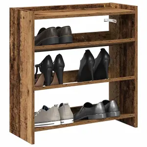 Berkfield Shoe Rack Old Wood 60x25x62 cm Engineered Wood