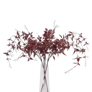 Hill Interiors Burgundy Ornamental Leaf Faux Plant